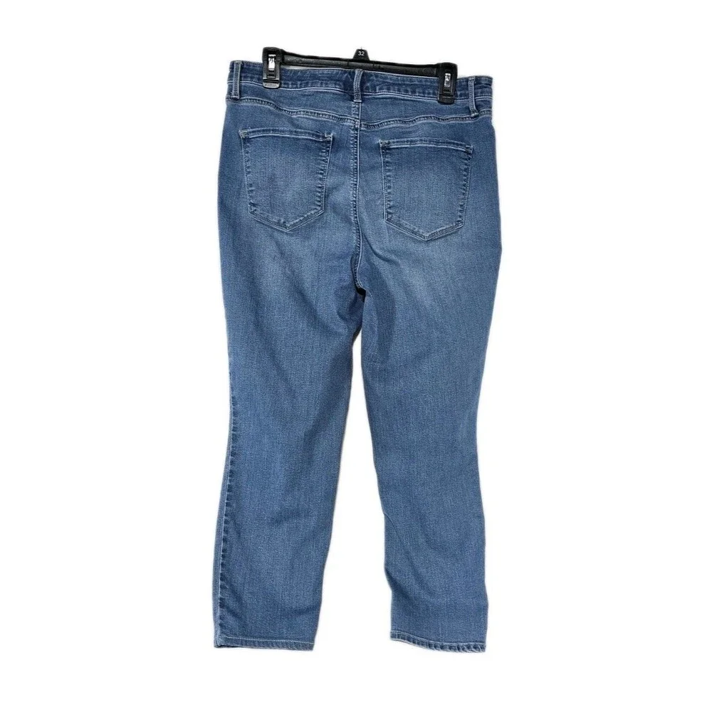 Talbots Crop Jeggings Size 12 Blue Stretch Denim High Rise Skinny Ankle EUC - Picture 3 of 7